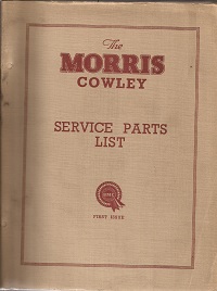 Morris Cowley Parts List