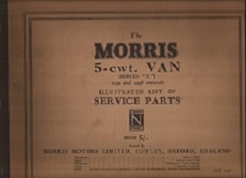 Morris 5CWT Van Parts List