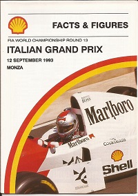 FIA Italian Grand Prix 1993 Facts & Figures Booklet