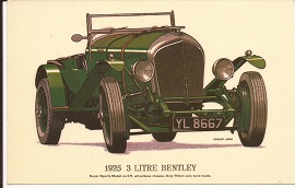 Bentley 3 Litre Super Sports collectors postcard