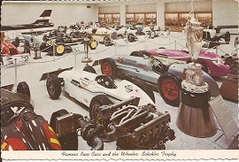 Indianapolis Motor Speedway postcard displaying the Hall of Fame