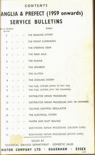 Ford Anglia & Prefect Service Bulletins