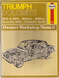 Triumph Dolomite Haynes Manual ISBN 0856965022