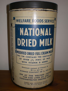 National dried milk tin