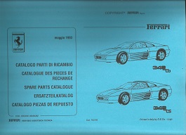 Ferrari 348 TB/TS Spare Parts Catalogue. Cat No. 782/93