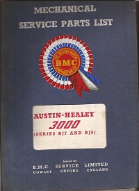 Austin Healey 3000 Parts List AKD3523