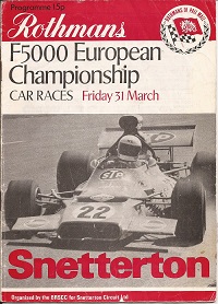 F5000 European Championship Programme 1972